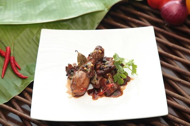 A plate of adobo chicken pork at a Wicker Park restaurant